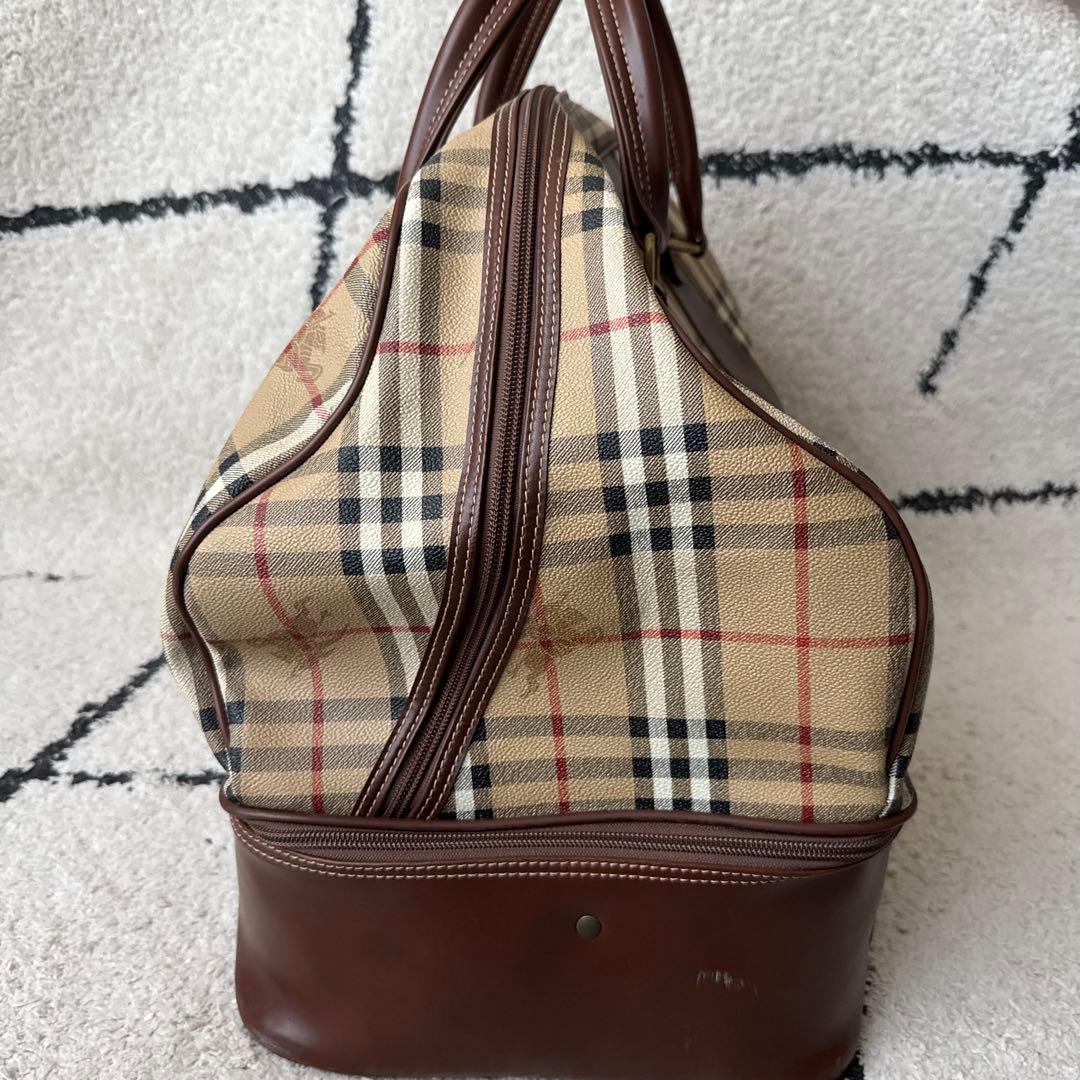 極美品　burberrys ボストンバッグ　ノバチェック　ホースロゴ　レザー