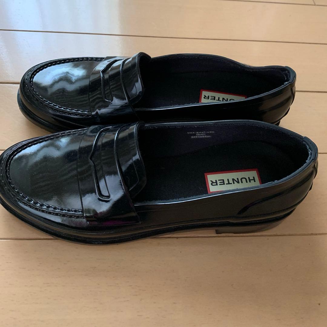 ハンター　黒ローファー　美品　23㎝　リファインド グロス ペニー ローファー