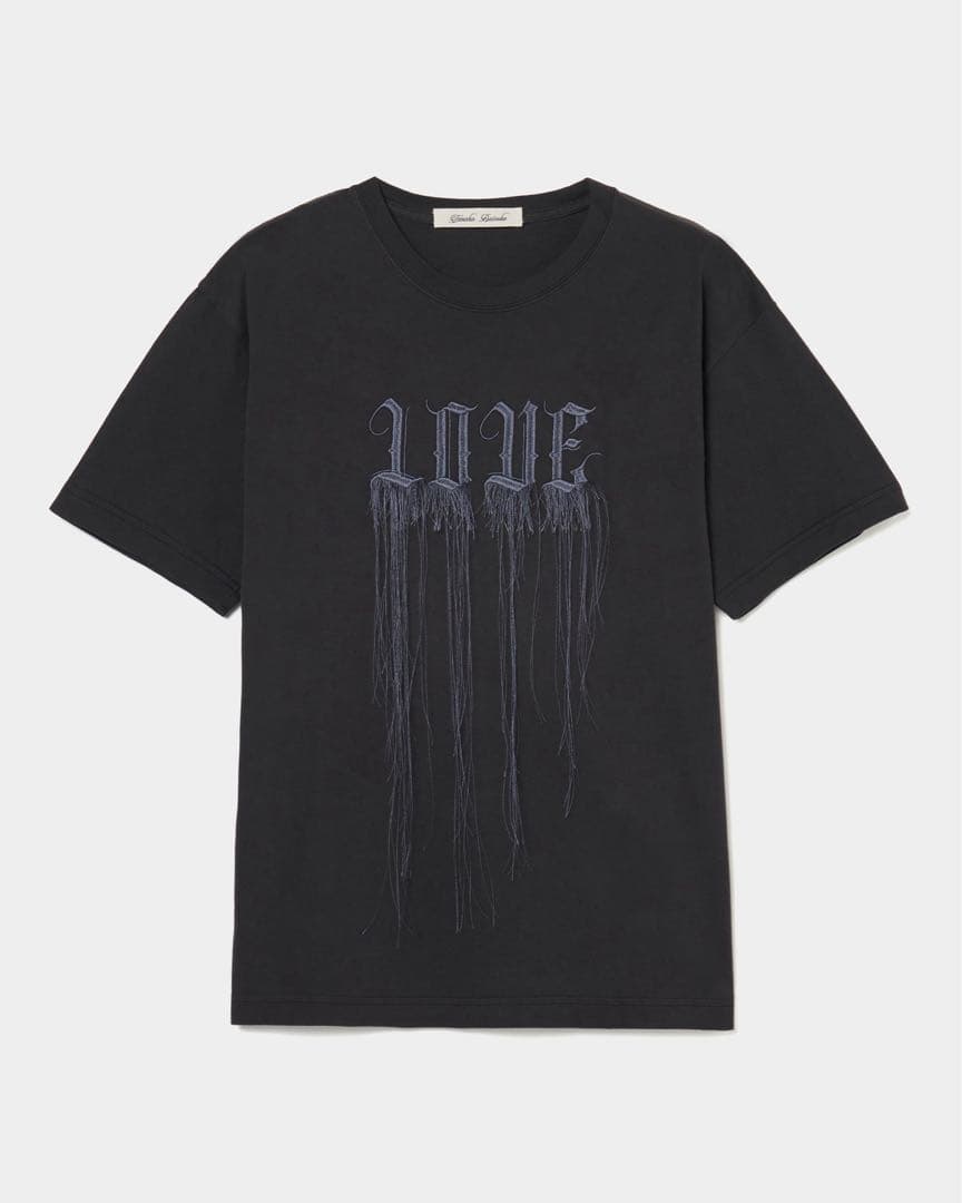 トップス tanakadaisuke fringe LOVE pigmentT-shirt