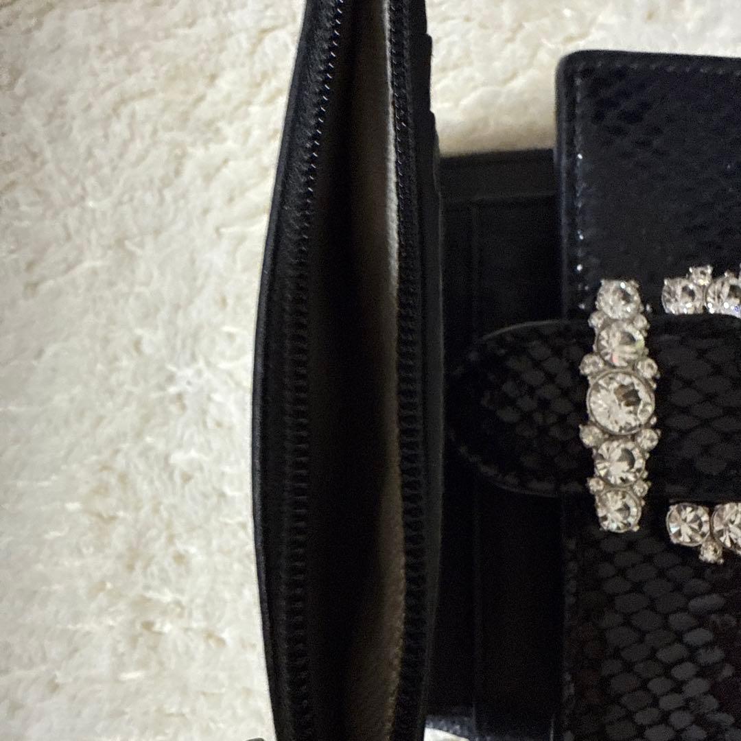 JIMMY CHOO ブラックレザー三つ折り財布