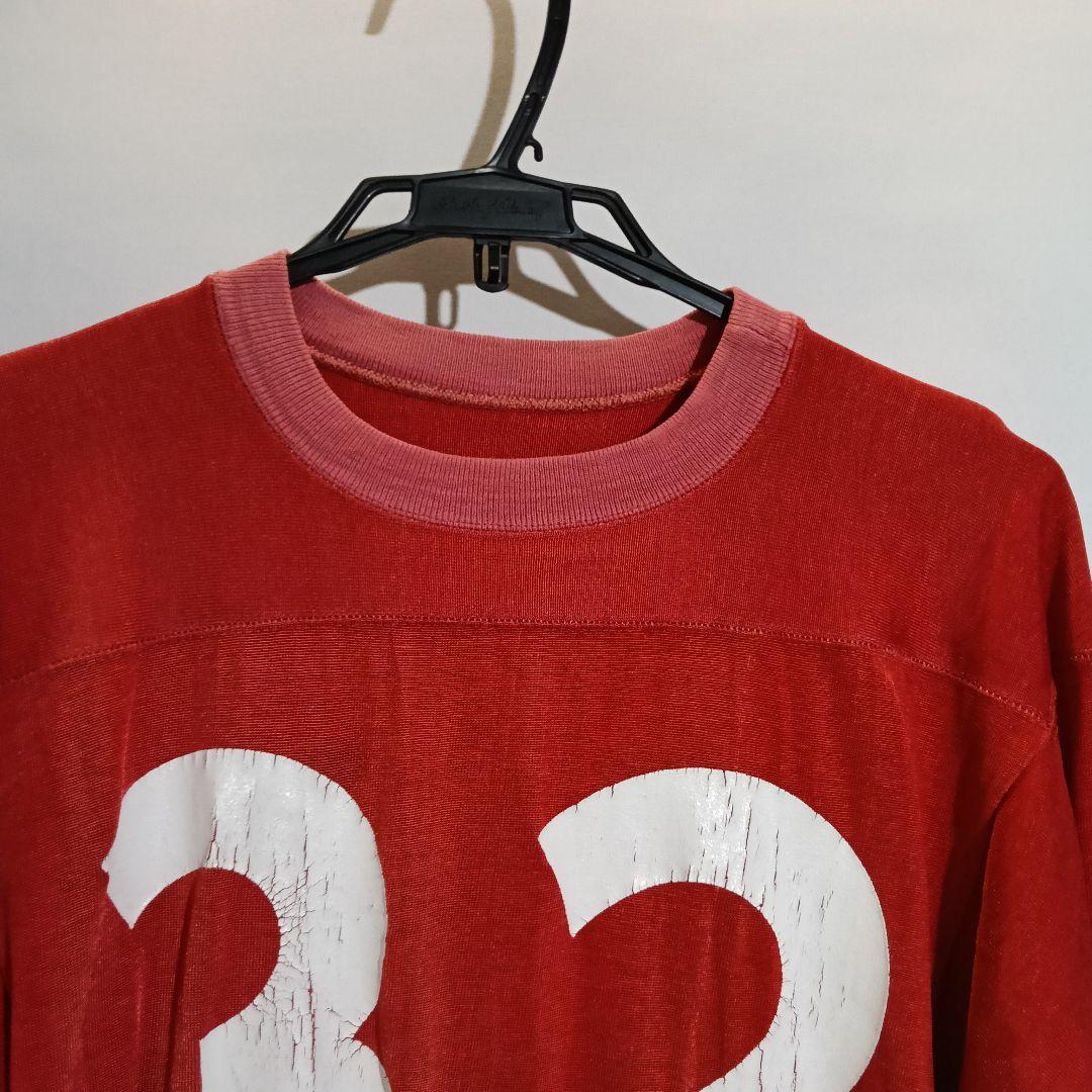 60s 70s チャンピオンレーヨンフットボールTシャツ M フェード