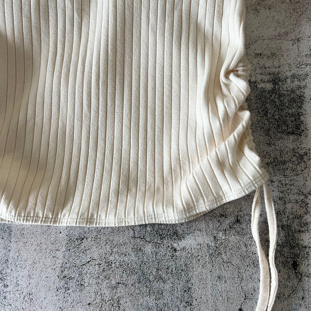 新品 タグ無し サイド 紐ギャザー タンク 2セット 水着 クリーム M
