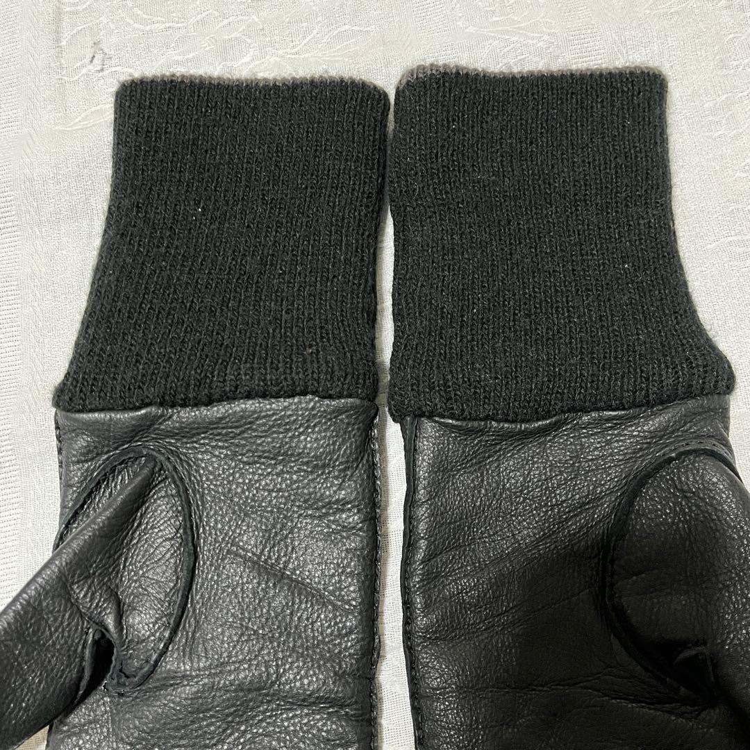希少　ワイズフォーメン　y's for men レザー　ニット　手袋　黒