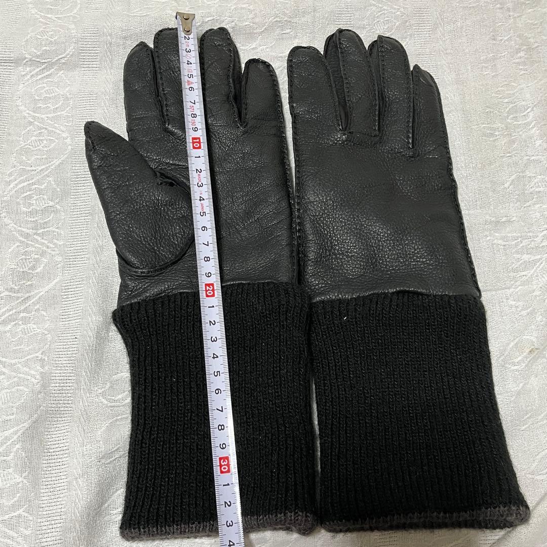 希少　ワイズフォーメン　y's for men レザー　ニット　手袋　黒
