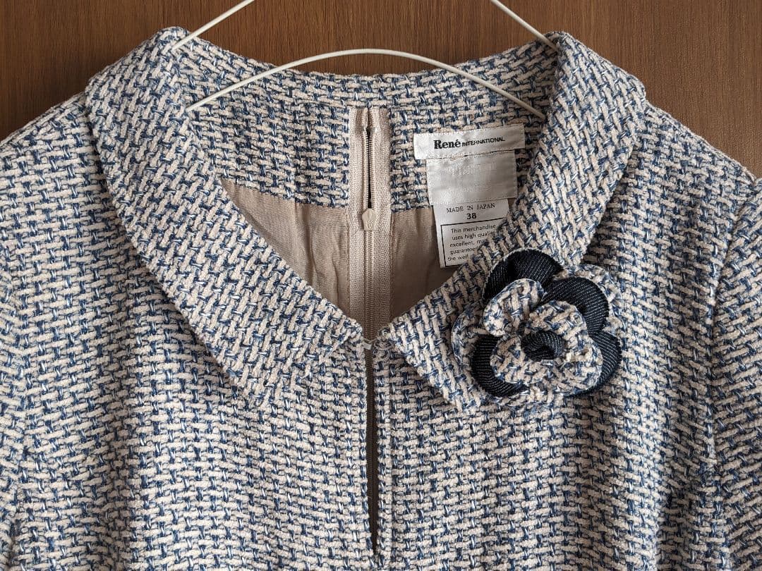 Capri René 麻絹ツイード 半袖ワンピース美品