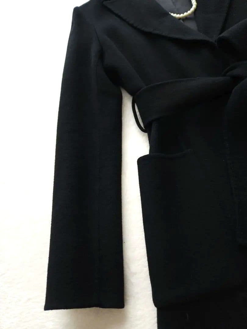 UNITEDARROWS 美品 上質ロングガウンコート ブラック ウールシルク