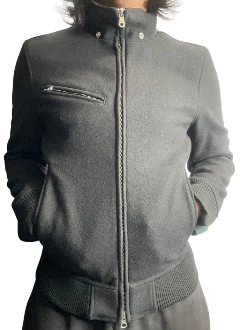 ジャケット・アウター high neck wool bomber jacket