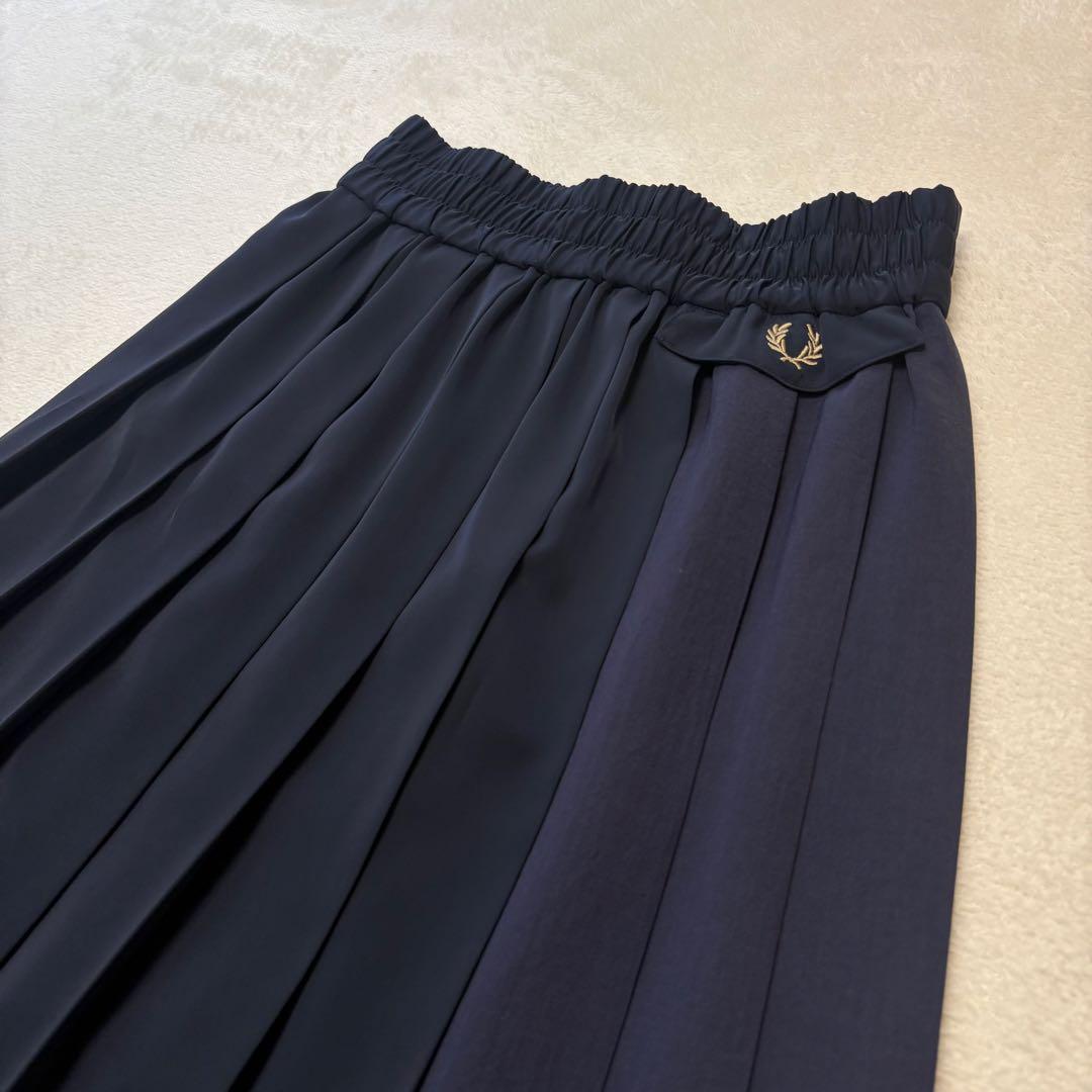 【極美品✨️希少】フレッドペリー パネルスカート プリーツロング ネイビー 8
