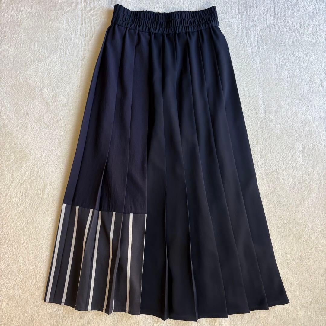 【極美品✨️希少】フレッドペリー パネルスカート プリーツロング ネイビー 8