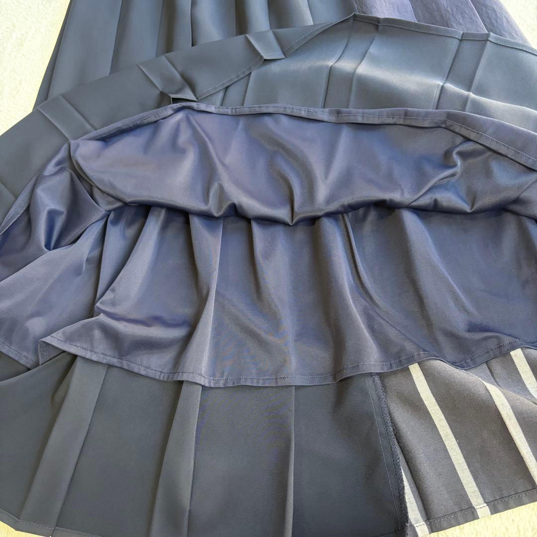 【極美品✨️希少】フレッドペリー パネルスカート プリーツロング ネイビー 8
