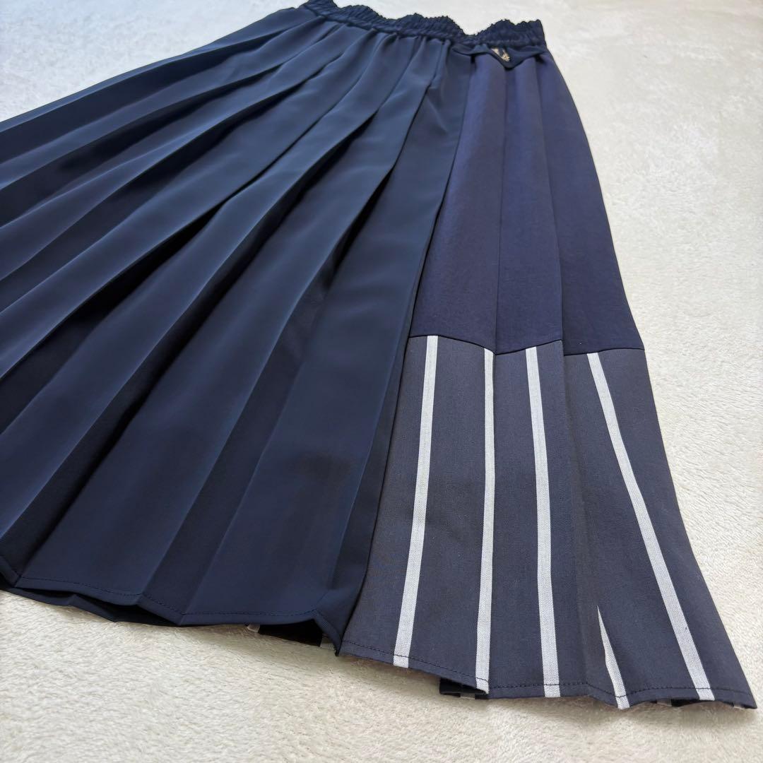 【極美品✨️希少】フレッドペリー パネルスカート プリーツロング ネイビー 8