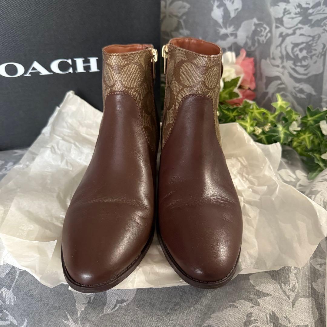 コーチ COACH シグネチャー柄 ブーツ used 23.5cm