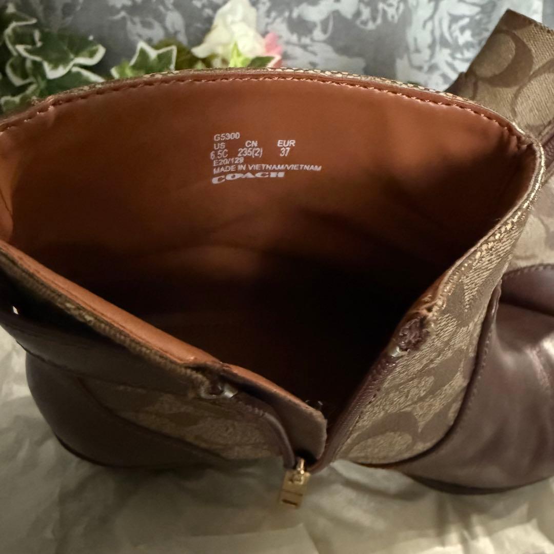 コーチ COACH シグネチャー柄 ブーツ used 23.5cm