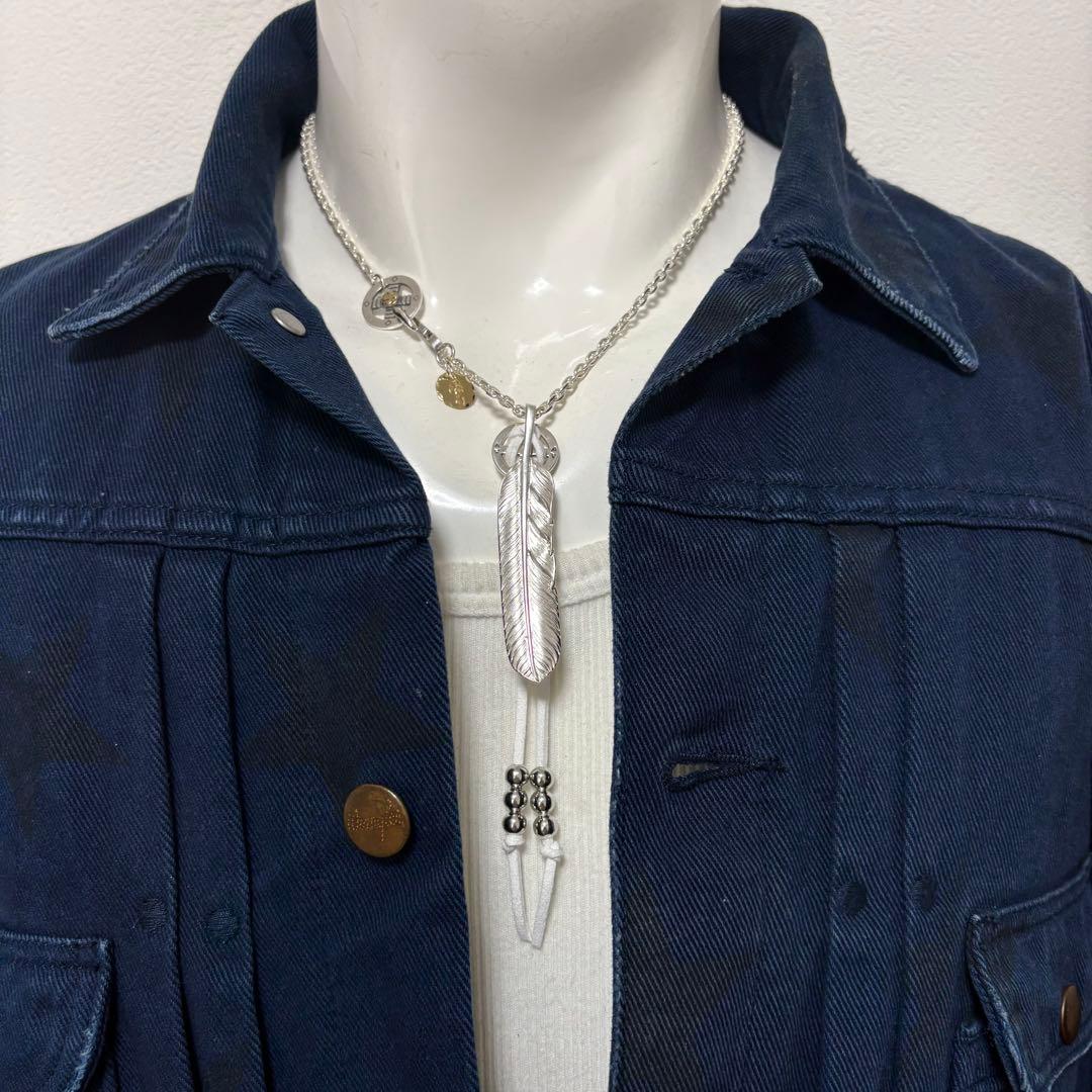 silver925 プレーンフェザー メタル付 イーグルフックネックレス