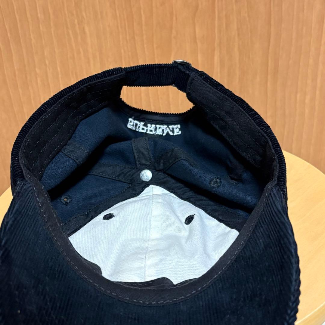 シュプリーム　SUPREME Sロゴ　キャップ　ブラック　黒　コーデュロイ