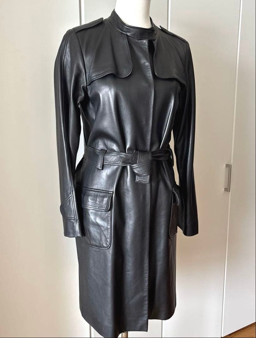 Agnes b. SPECIAL ラムレザーコート ブラック 仏製　<美品>