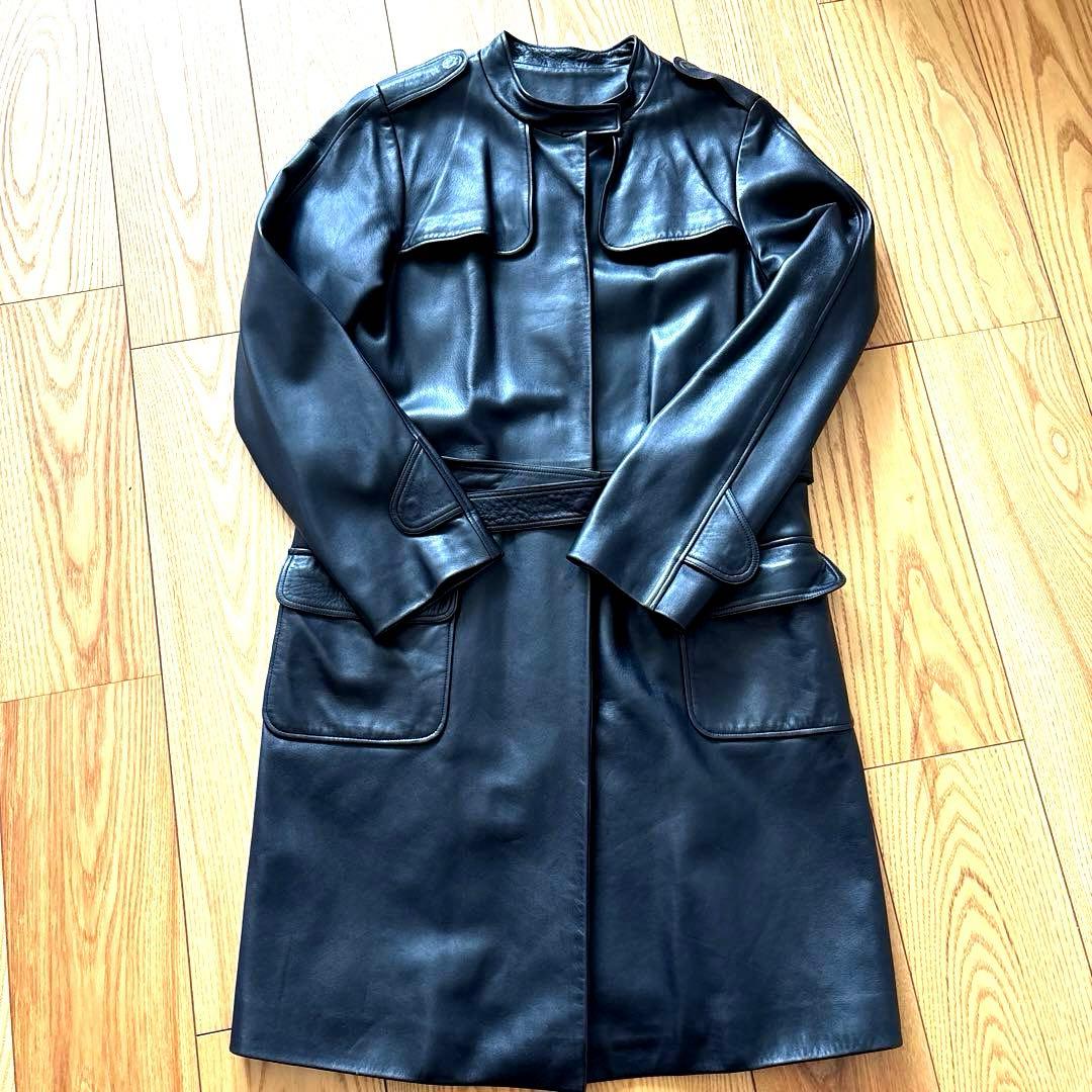 Agnes b. SPECIAL ラムレザーコート ブラック 仏製　<美品>