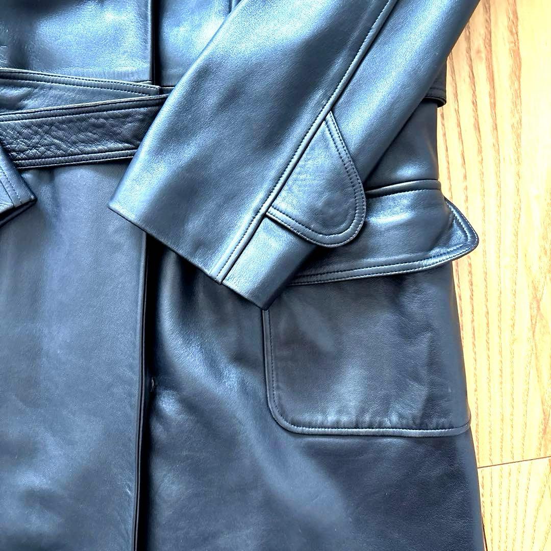 Agnes b. SPECIAL ラムレザーコート ブラック 仏製　<美品>
