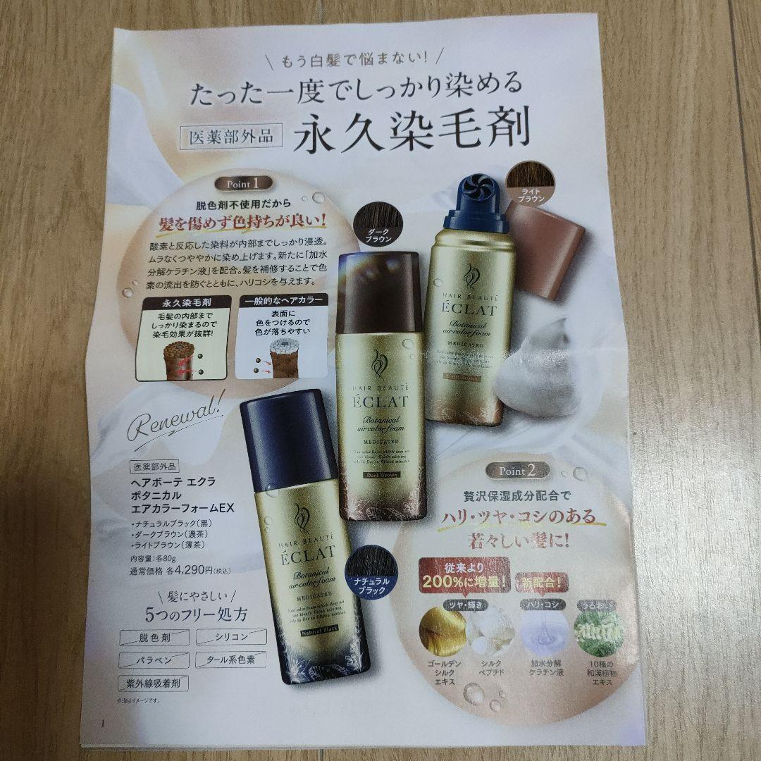 エクラ ボタニカルエアカラーフォーム ダークブラウン80g(２本セット)※新品