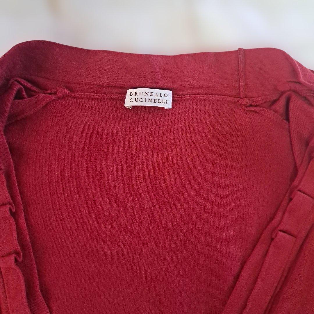 ブルネロクチネリ　フリルショートカーディガン ボレロ 赤