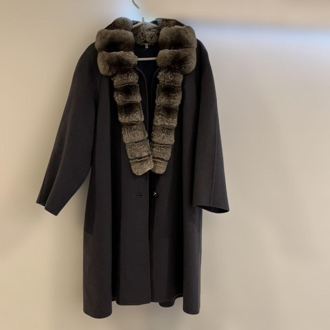 【カシミア100%】Doller B ロングコート パープル