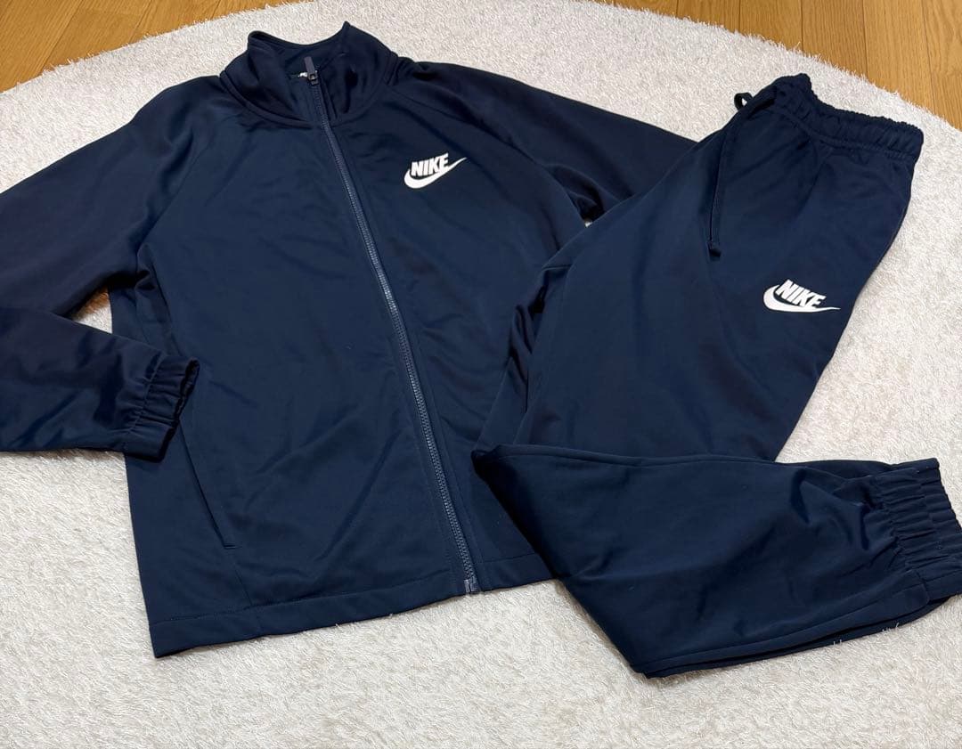 【セットアップ】NIKE ナイキ　ワンポイントロゴ　ジャージ上下　紺　M