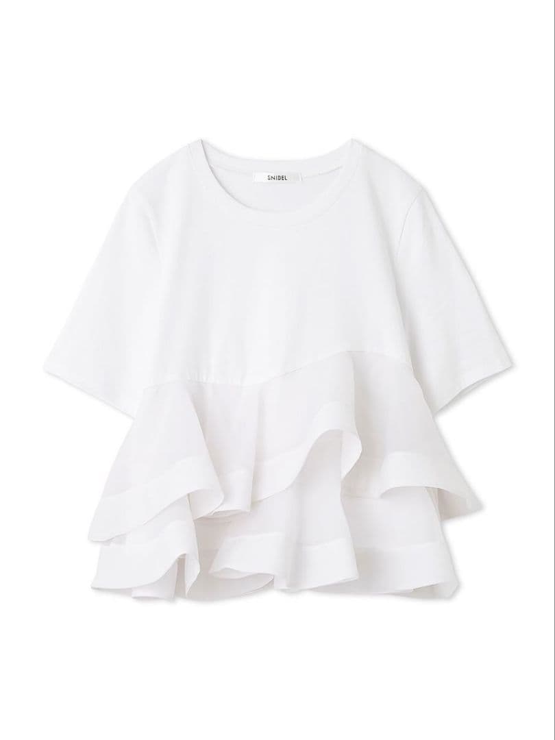 SNIDEL スナイデル　異素材ペプラムTシャツ