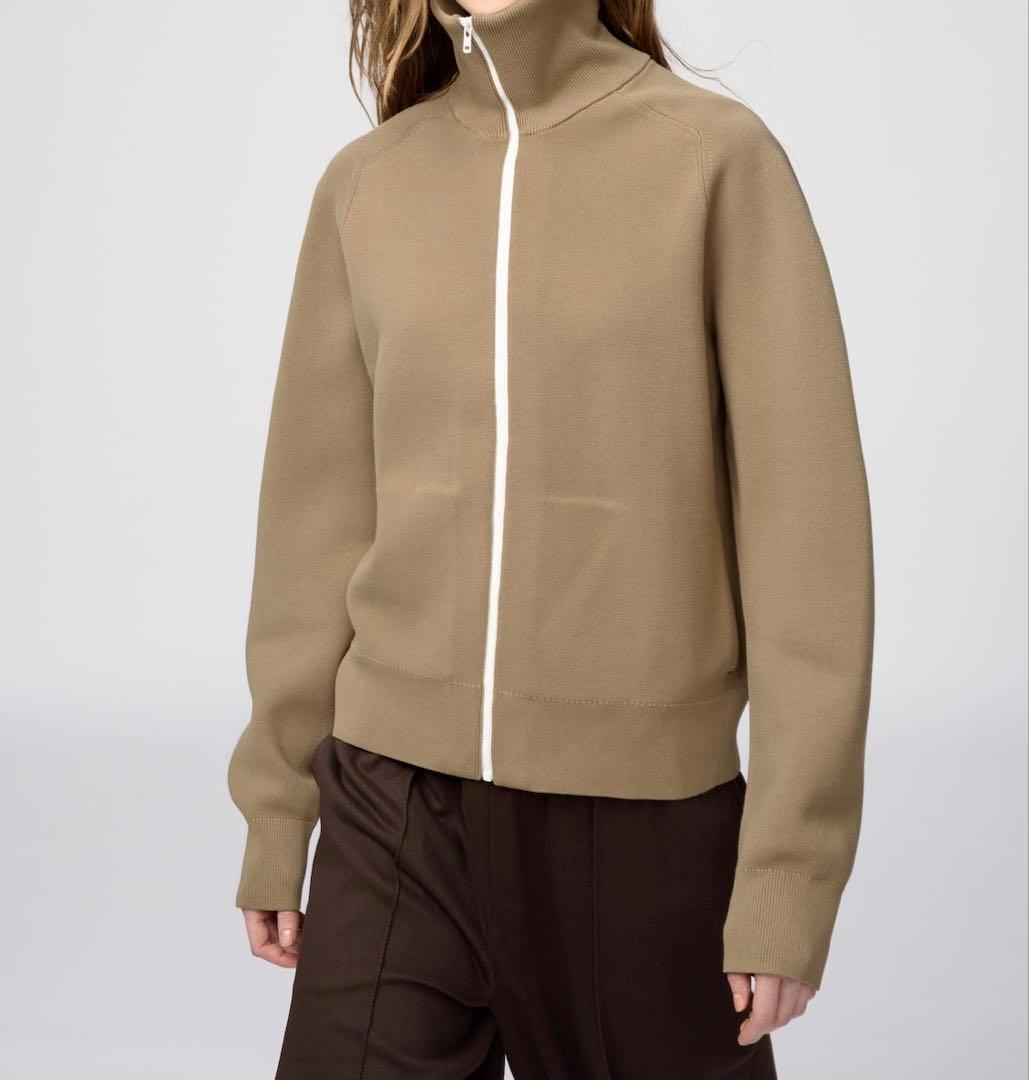 UNIQLO C ミラノリブフルジップカーディガン　ベージュ　xs