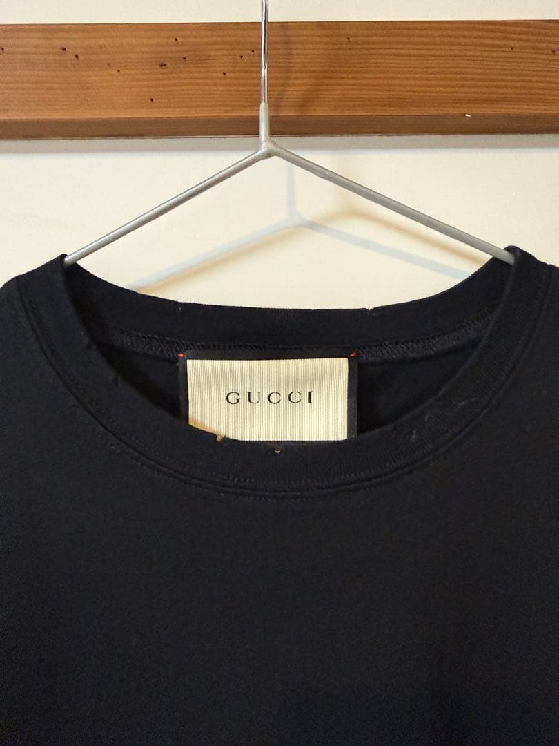 GUCCI　ダメージ加工　tシャツ Sサイズ 中古品ブラック