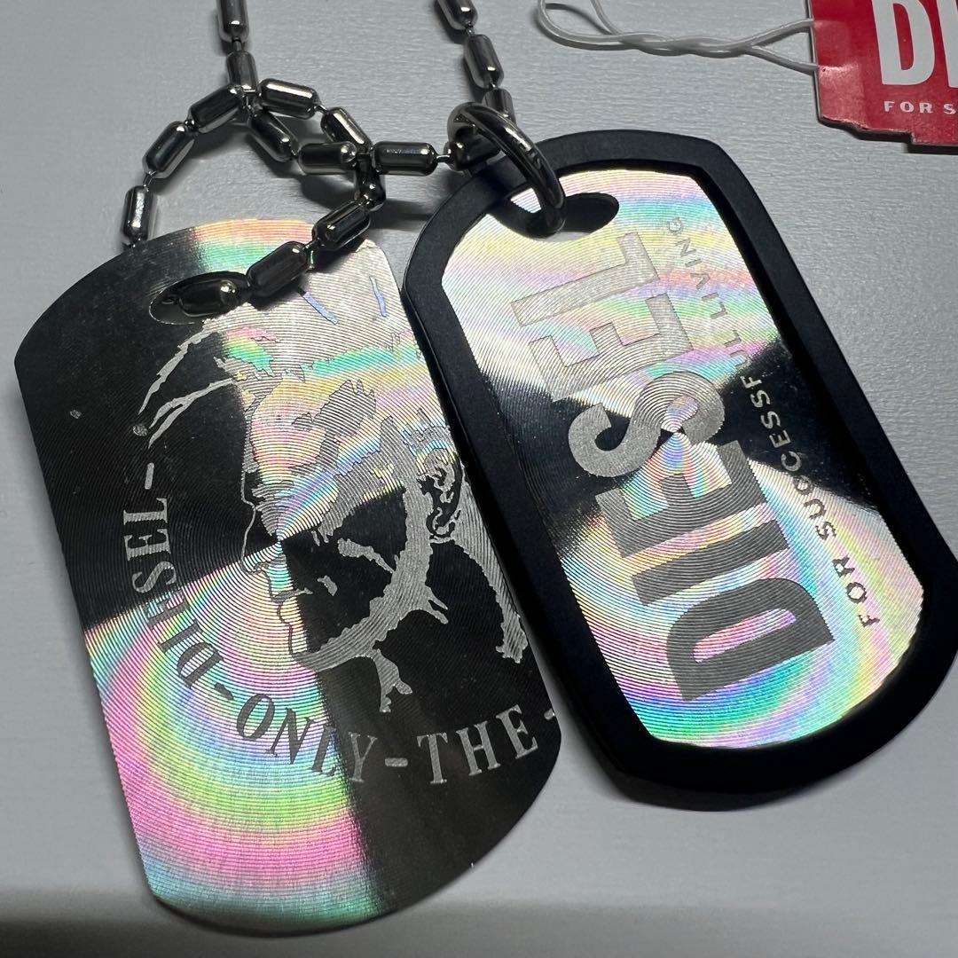 DIESEL ネックレス ドッグタグ DX0011040 シルバー/ブラック