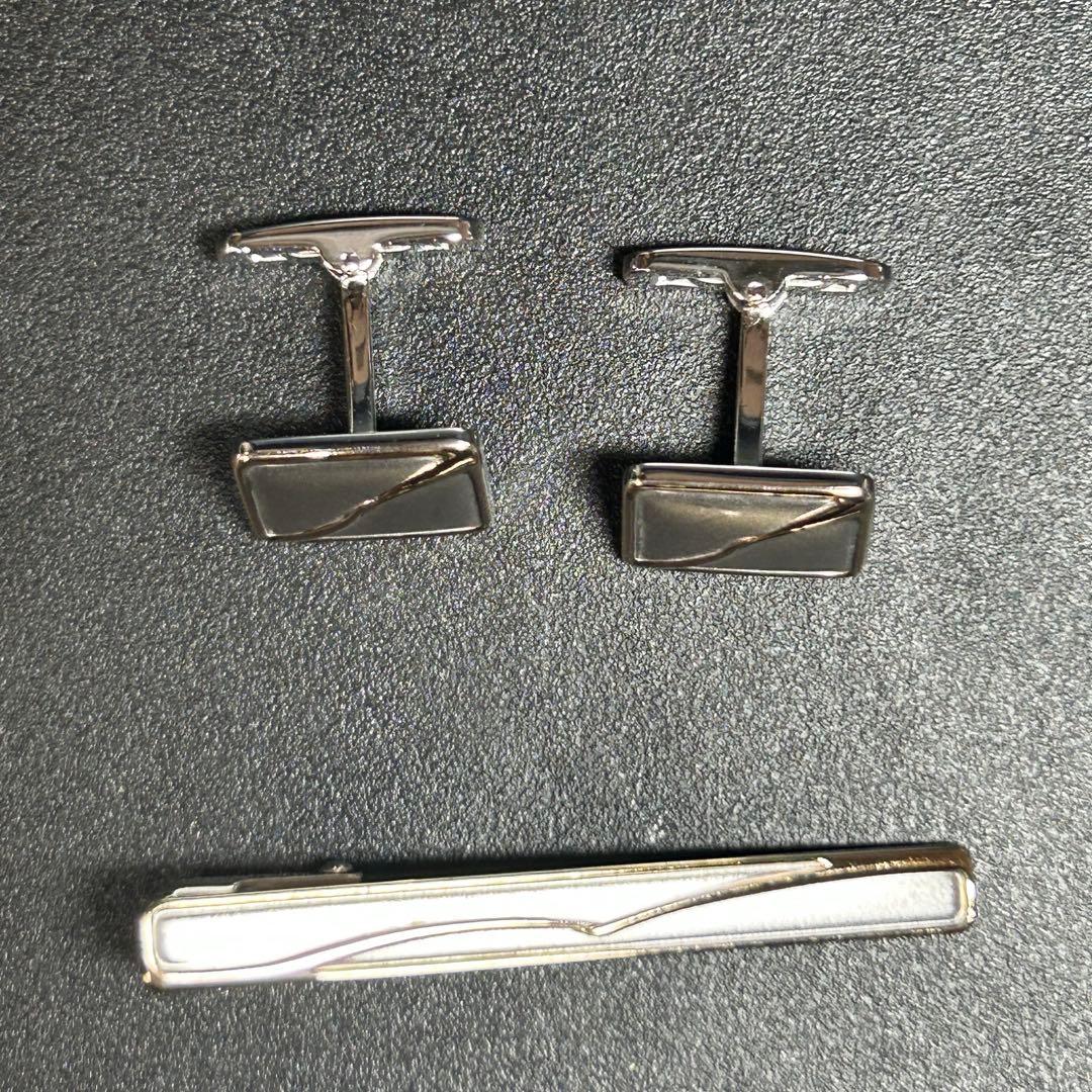 レア　銀座　和光　14金張　シルバー＆ゴールド　ネクタイピン・カフリンクスセット