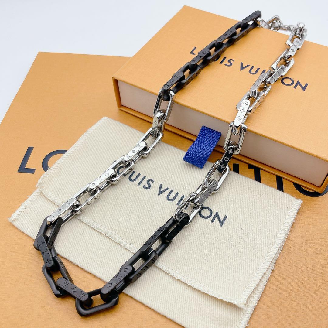 LOUIS VUITTON ネックレス　コリエチェーン　スクエア　ブラック　黒