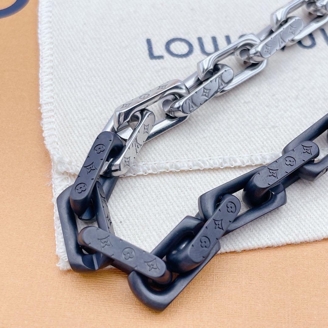 LOUIS VUITTON ネックレス　コリエチェーン　スクエア　ブラック　黒