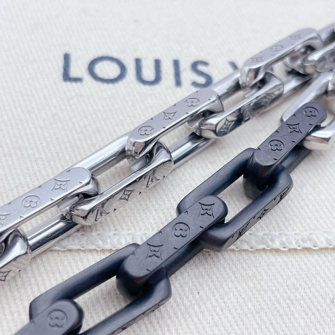 LOUIS VUITTON ネックレス　コリエチェーン　スクエア　ブラック　黒