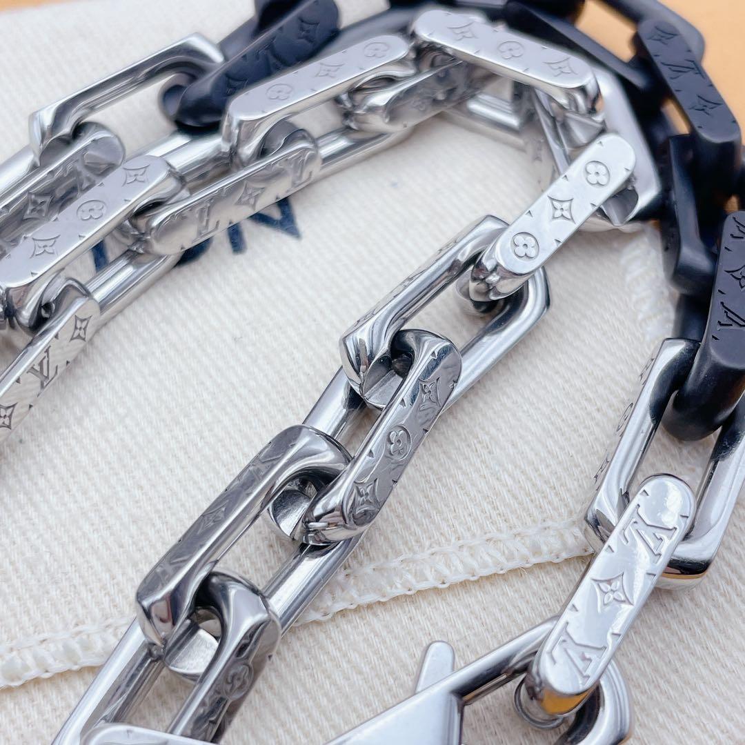 LOUIS VUITTON ネックレス　コリエチェーン　スクエア　ブラック　黒