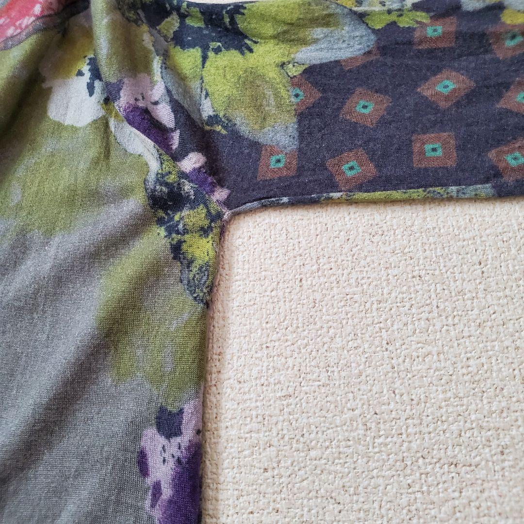 ETRO エトロ シルク カシミヤ 花柄 タートルネック ひざ丈 ワンピース