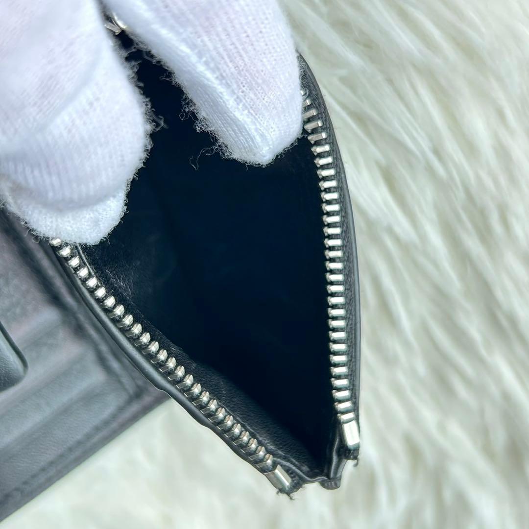 美品✨LOEWE ロエベ スモールバーティカルウォレット 三つ折り財布 黒