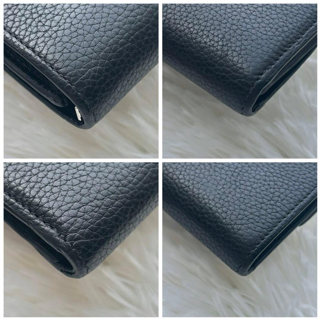 美品✨LOEWE ロエベ スモールバーティカルウォレット 三つ折り財布 黒