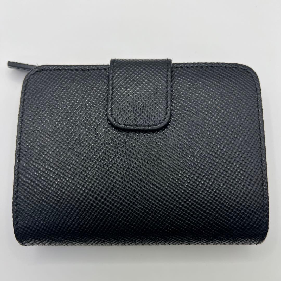 本日限定美品 現行 PRADA サフィアーノレザーブラック1ML018