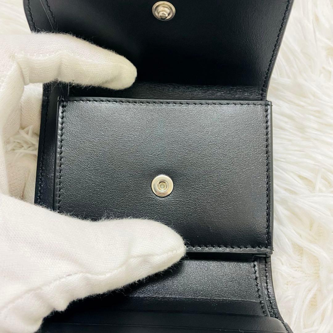 未使用級✨付属完備✨セリーヌ 三つ折り財布 トリオンフ レザー ブラック