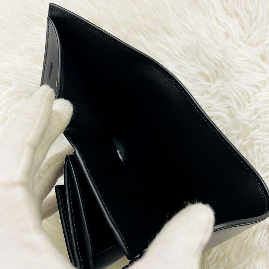 未使用級✨付属完備✨セリーヌ 三つ折り財布 トリオンフ レザー ブラック