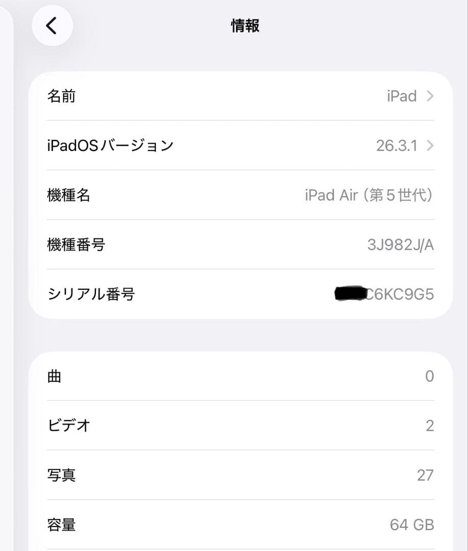 iPad Air 第5世代　64GB Wi-Fi +Cellularモデル　美品