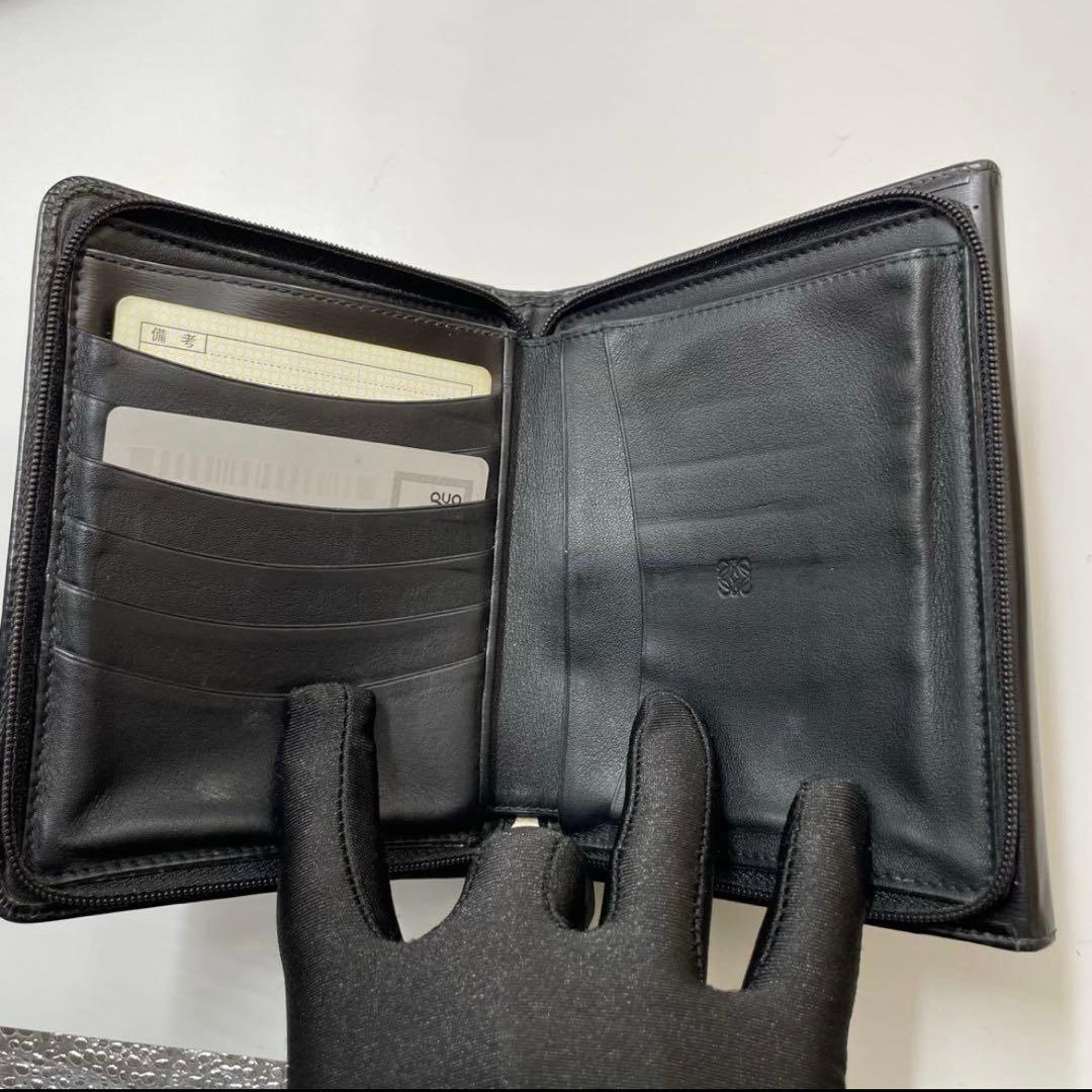 LOEWE ロエベ 折り財布 黒 レザー 収納 小物 財布