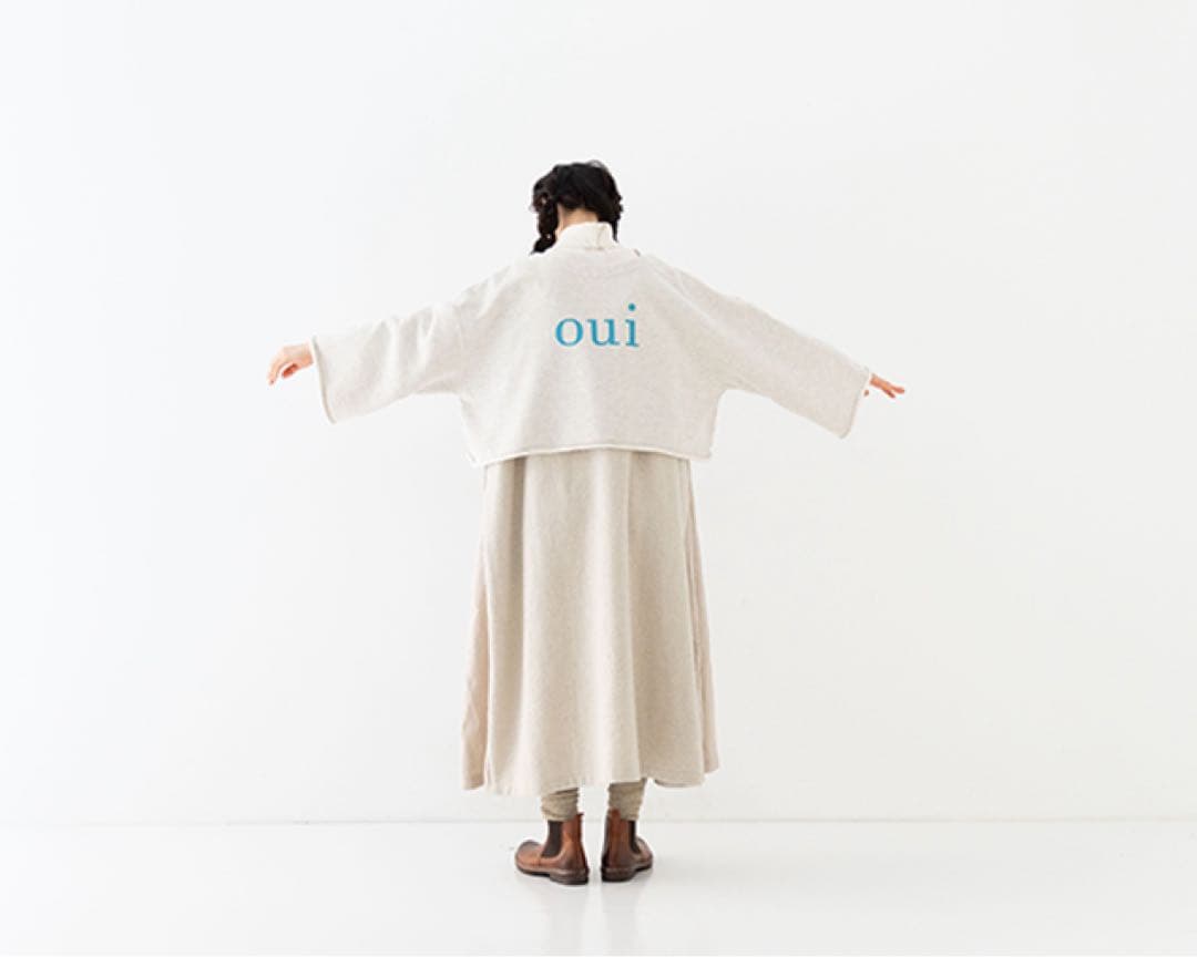 裏毛 oui プリント2wayカーディガン　ネストローブ nest robe