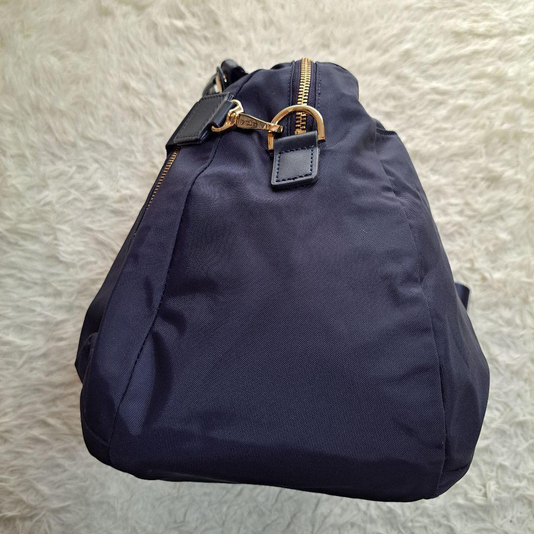 【極美品】【agnes b.】FT03　2Wayボストンバッグチャーム付ネイビー