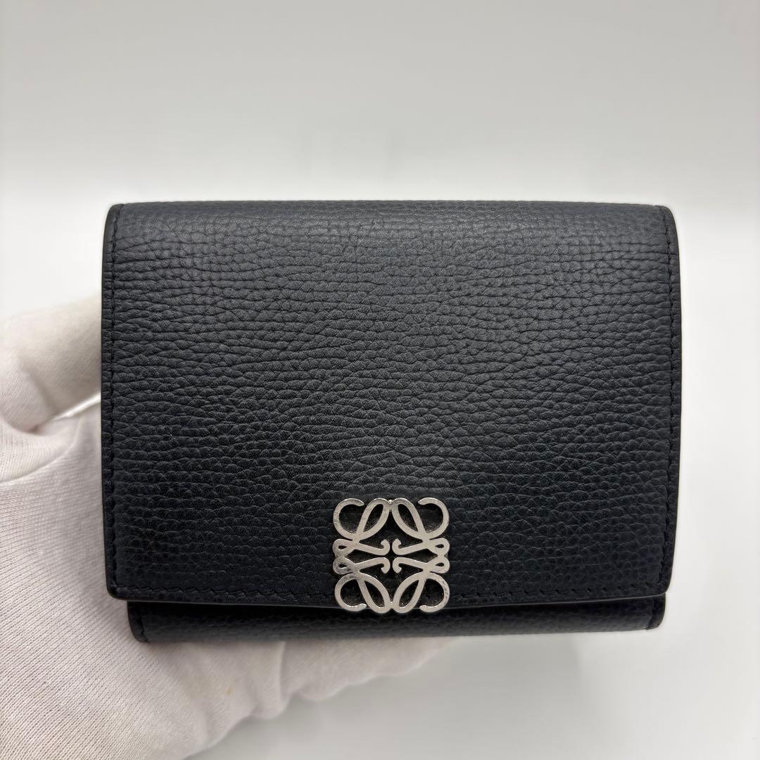 LOEWE ロエベ トライフォールドウォレット ブラック 財布 現行