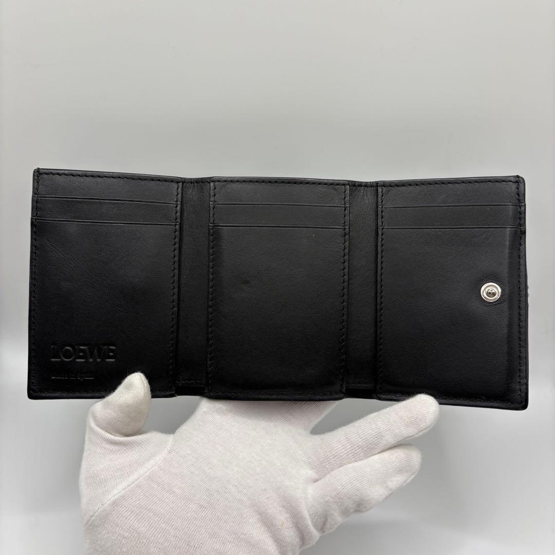 LOEWE ロエベ トライフォールドウォレット ブラック 財布 現行