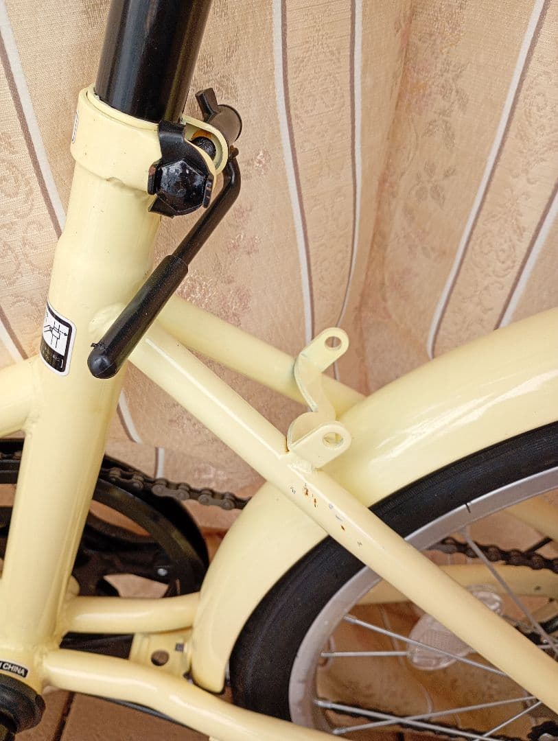 AIJYU 自転車　折りたたみ　20インチ　アイボリー　大人用　６段階ギア