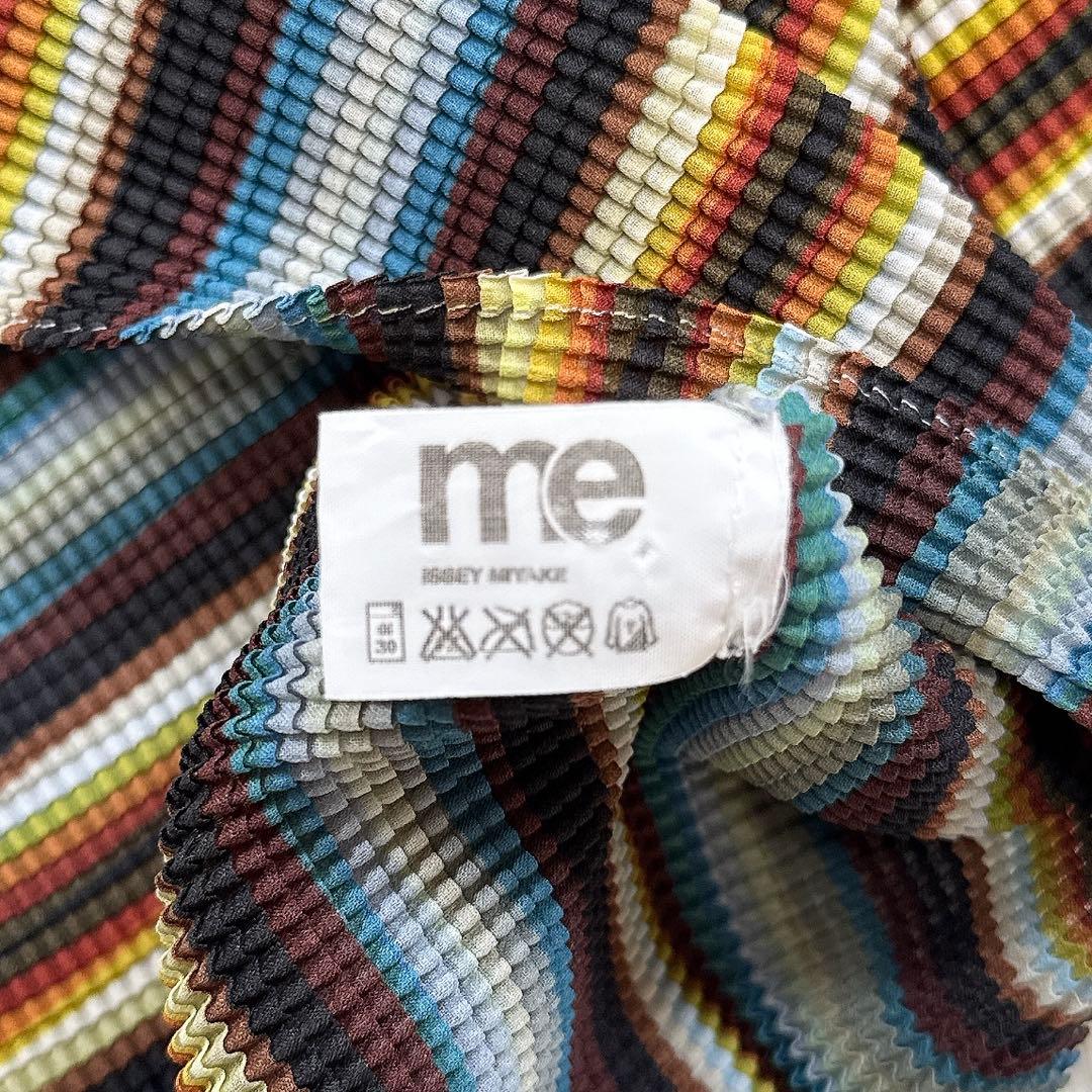 【美品】me ISSEY MIYAKE ストライプ プリーツ カットソー