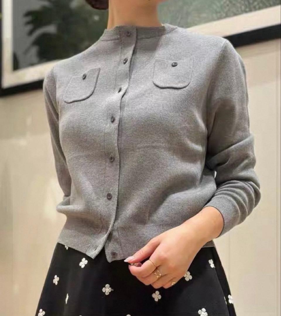 CABaN コットンカシミヤクルーネックカーディガン　Sサイズ